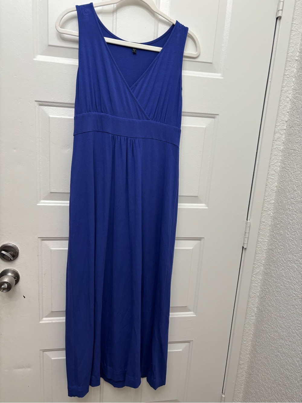 Eileen Fisher Sleeveless V-Neck Maxi Dress in Cobalt Blue